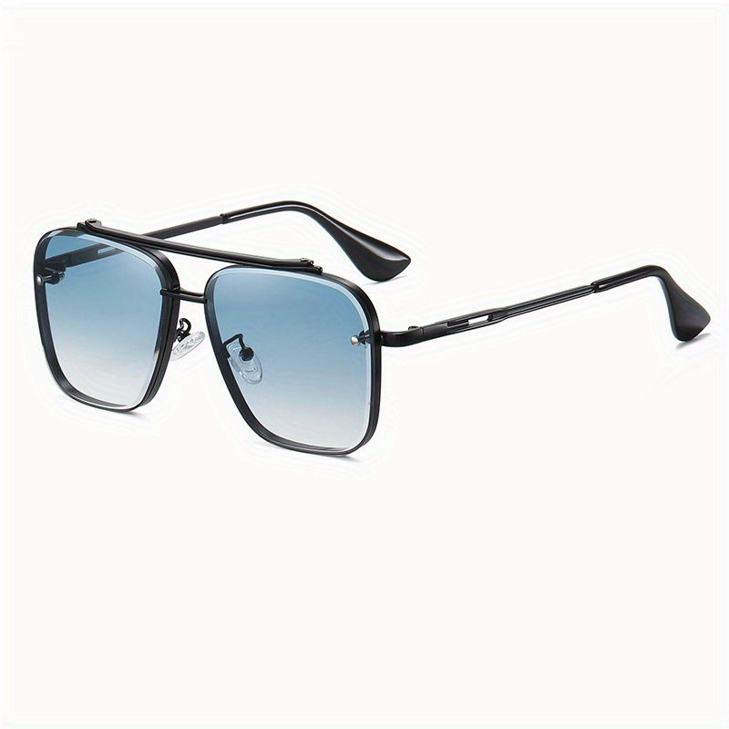 Gradient Metal Frame Sunglasses for Men UV Protection