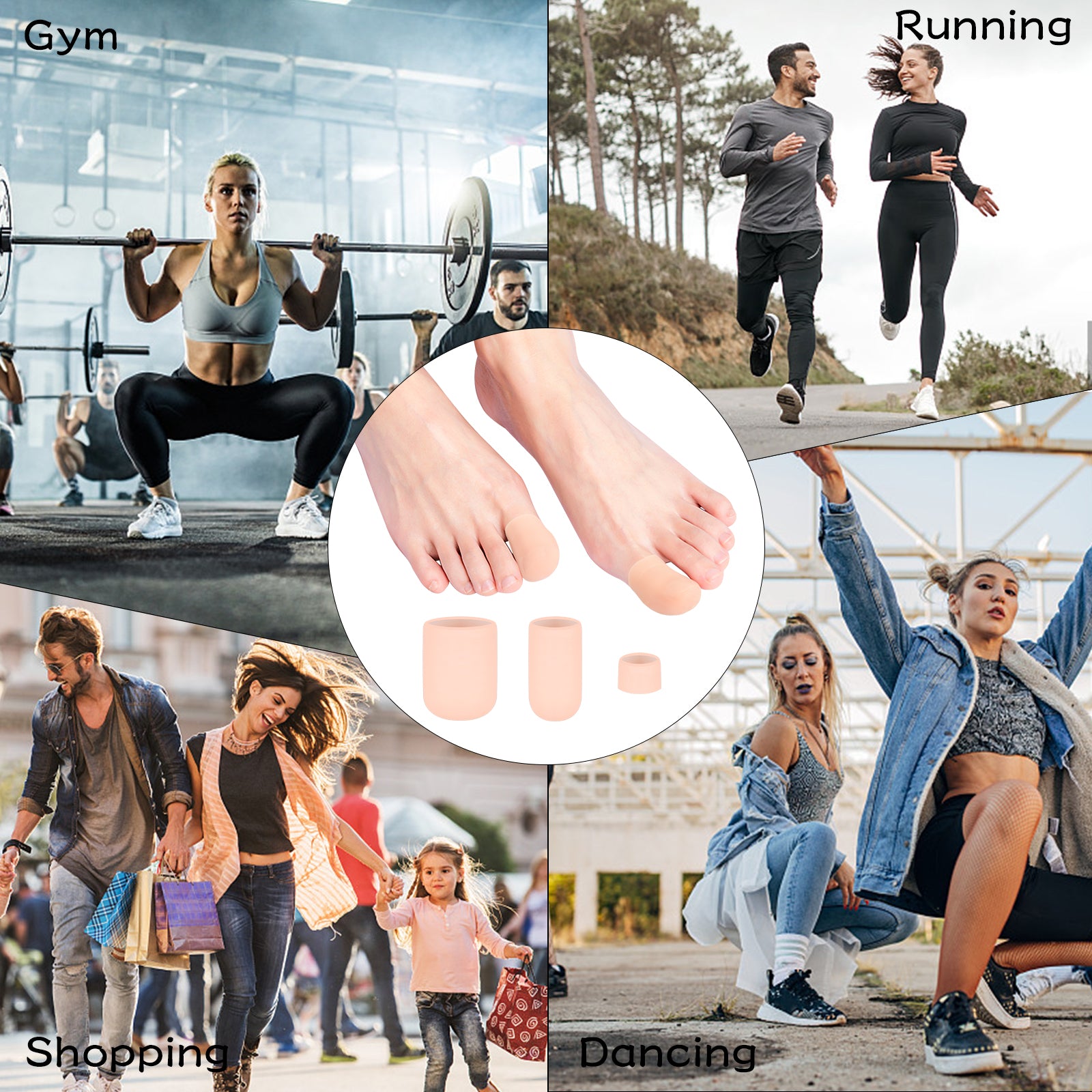 10pcs Silicone Toe Covers for Men & Women