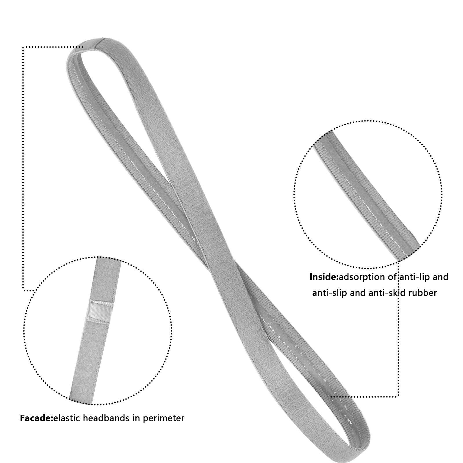 8pcs Sport Headbands for Football Soccer Basketball Running Yoga