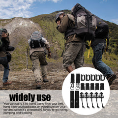 19pcs Molle Strap Attachments Set D Ring Carabiner Hooks Nylon Buckle