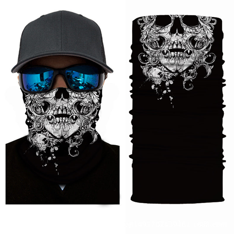 Skull Bandana Face Mask 3D Magic Scarf UV Protection