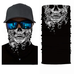 Skull Bandana Face Mask 3D Magic Scarf UV Protection