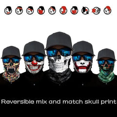 Skull Bandana Face Mask 3D Magic Scarf UV Protection