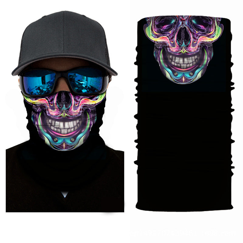 Skull Bandana Face Mask 3D Magic Scarf UV Protection