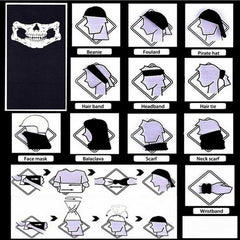 Skull Bandana Face Mask 3D Magic Scarf UV Protection