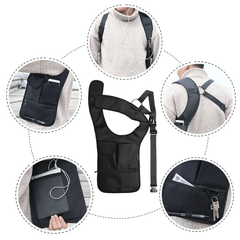 Anti Pry Hidden Underarm Bag Leather Tablet Card Holder Men's Chest Shoulder Bag