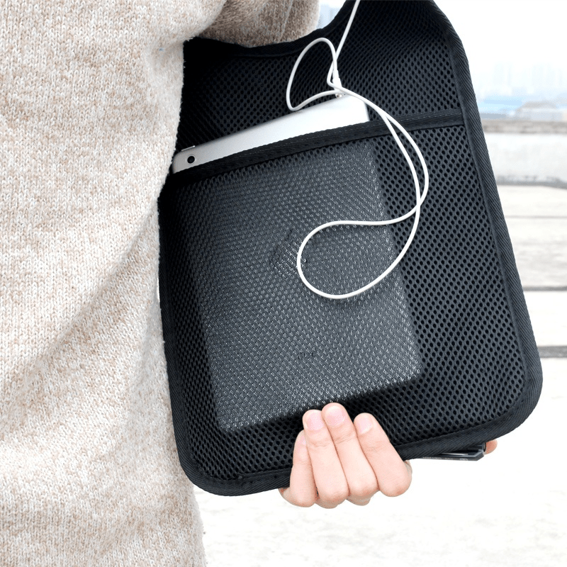Anti Pry Hidden Underarm Bag Leather Tablet Card Holder Men's Chest Shoulder Bag