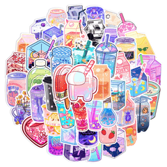 50pcs Waterproof Doodle Stickers for Laptops Water Bottles & Scrapbooks