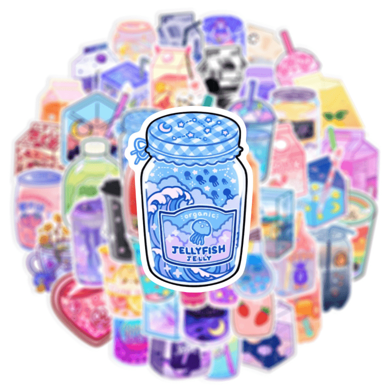 50pcs Waterproof Doodle Stickers for Laptops Water Bottles & Scrapbooks