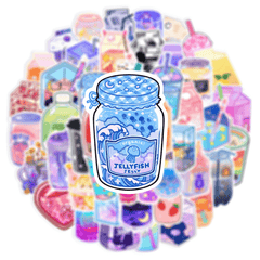 50pcs Waterproof Doodle Stickers for Laptops Water Bottles & Scrapbooks