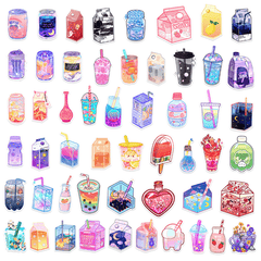 50pcs Waterproof Doodle Stickers for Laptops Water Bottles & Scrapbooks