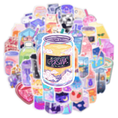 50pcs Waterproof Doodle Stickers for Laptops Water Bottles & Scrapbooks