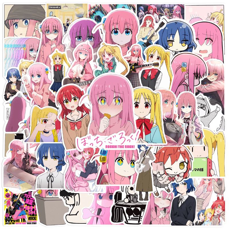 50pcs Cartoon Anime Waterproof Stickers for Laptops Cars Bikes