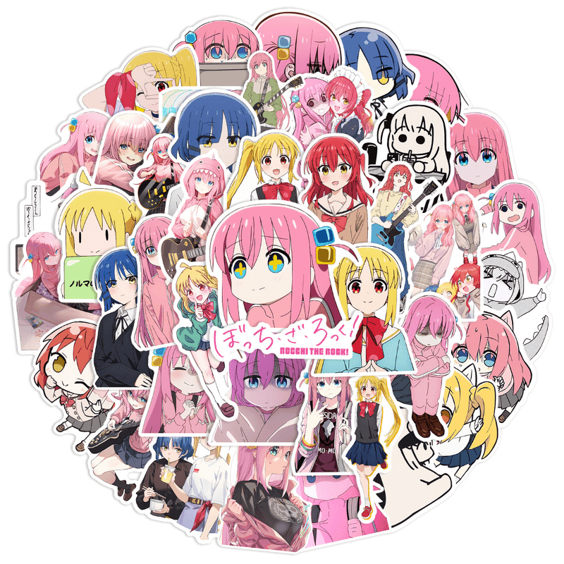 50pcs Cartoon Anime Waterproof Stickers for Laptops Cars Bikes