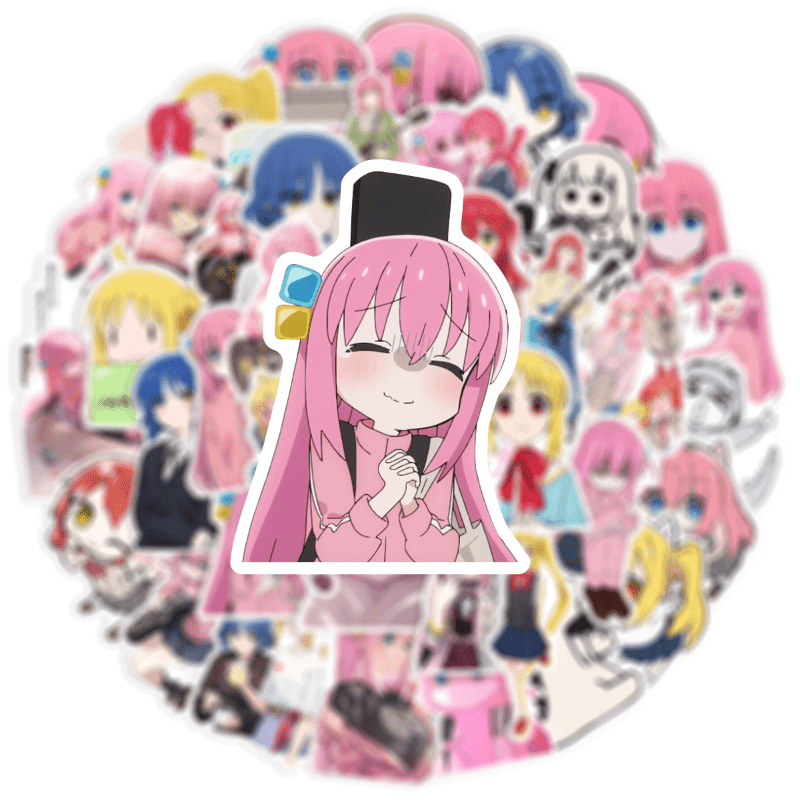 50pcs Cartoon Anime Waterproof Stickers for Laptops Cars Bikes