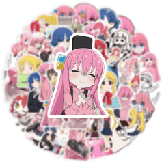 50pcs Cartoon Anime Waterproof Stickers for Laptops Cars Bikes