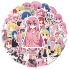 50pcs Cartoon Anime Waterproof Stickers for Laptops Cars Bikes