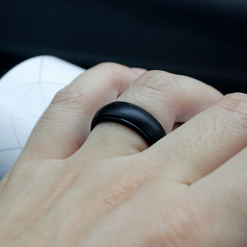 Men's Silicone Band Ring Minimalist Design
