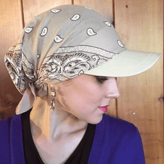 Vintage Paisley Print Baseball Cap Women Sun Hat Boho Head Wrap Tied Headwear