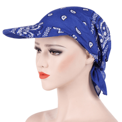 Vintage Paisley Print Baseball Cap Women Sun Hat Boho Head Wrap Tied Headwear