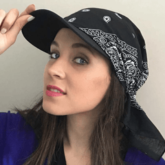Vintage Paisley Print Baseball Cap Women Sun Hat Boho Head Wrap Tied Headwear