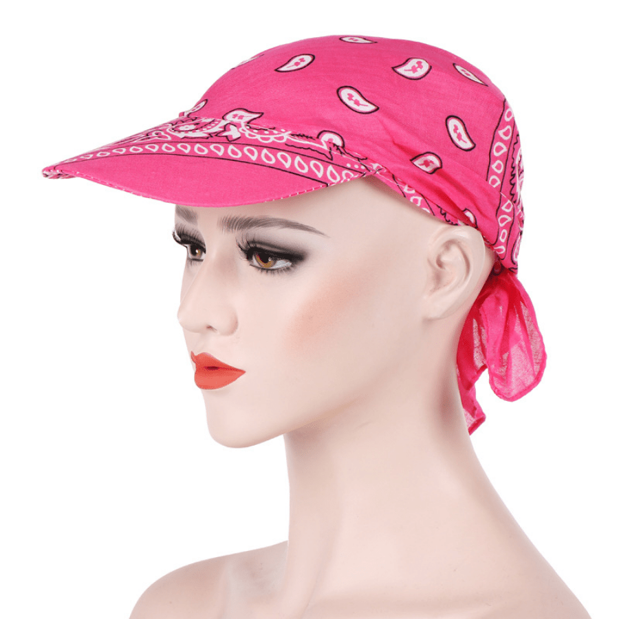 Vintage Paisley Print Baseball Cap Women Sun Hat Boho Head Wrap Tied Headwear