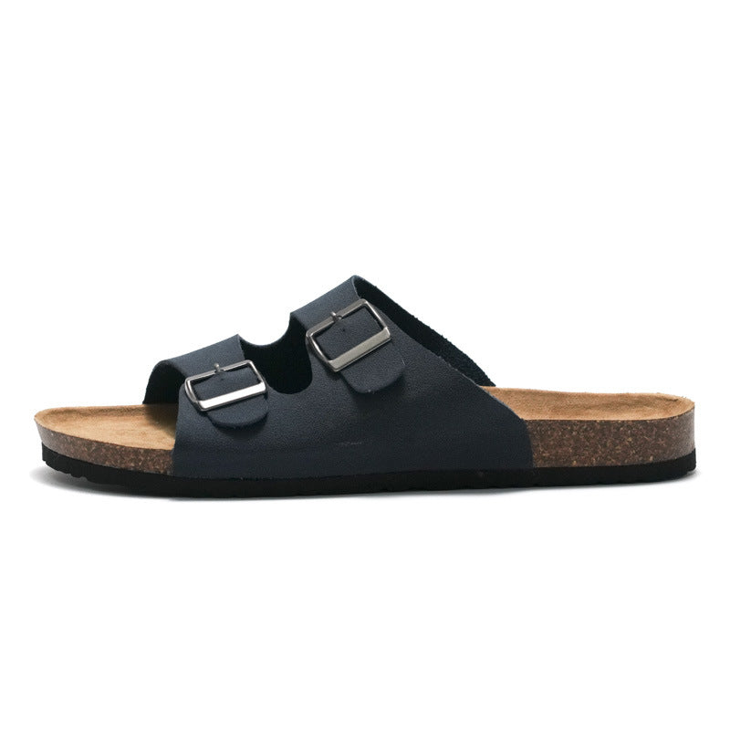Men's Buckle Strap Slides Comfortable Sandals