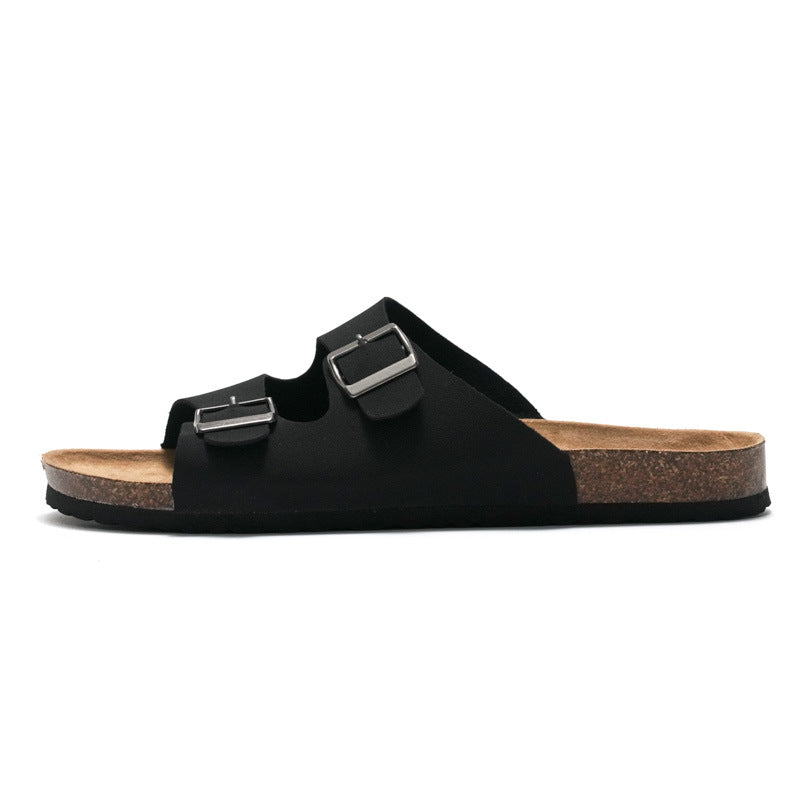 Men's Buckle Strap Slides Comfortable Sandals