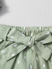 3pc Girls Watermelon Print T shirt & Polka Dot Shorts Set