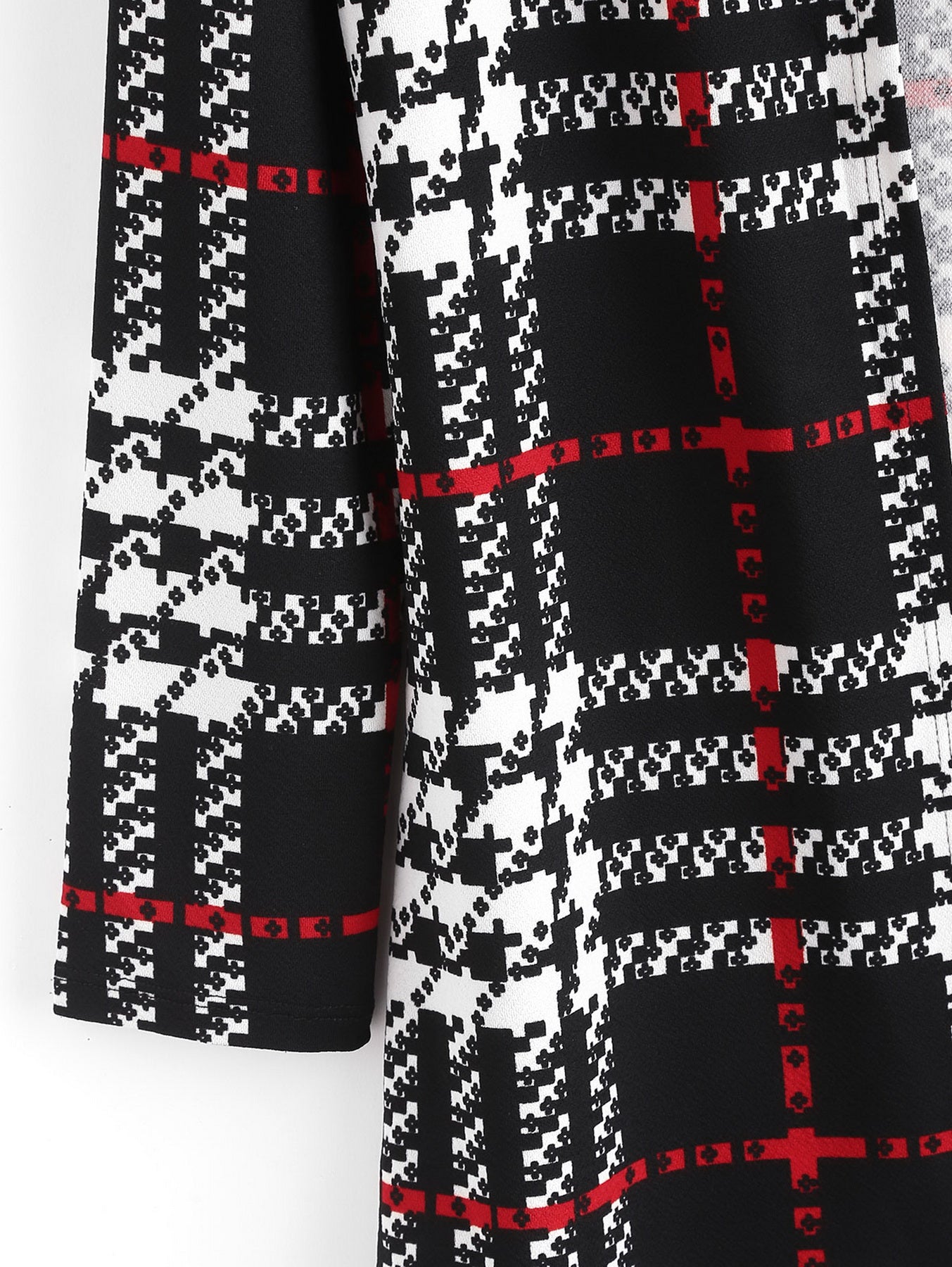 Ethnic Tribal Print Jacket Crew Neck Long Sleeve Loose Outerwear