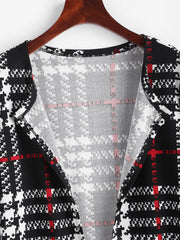 Ethnic Tribal Print Jacket Crew Neck Long Sleeve Loose Outerwear