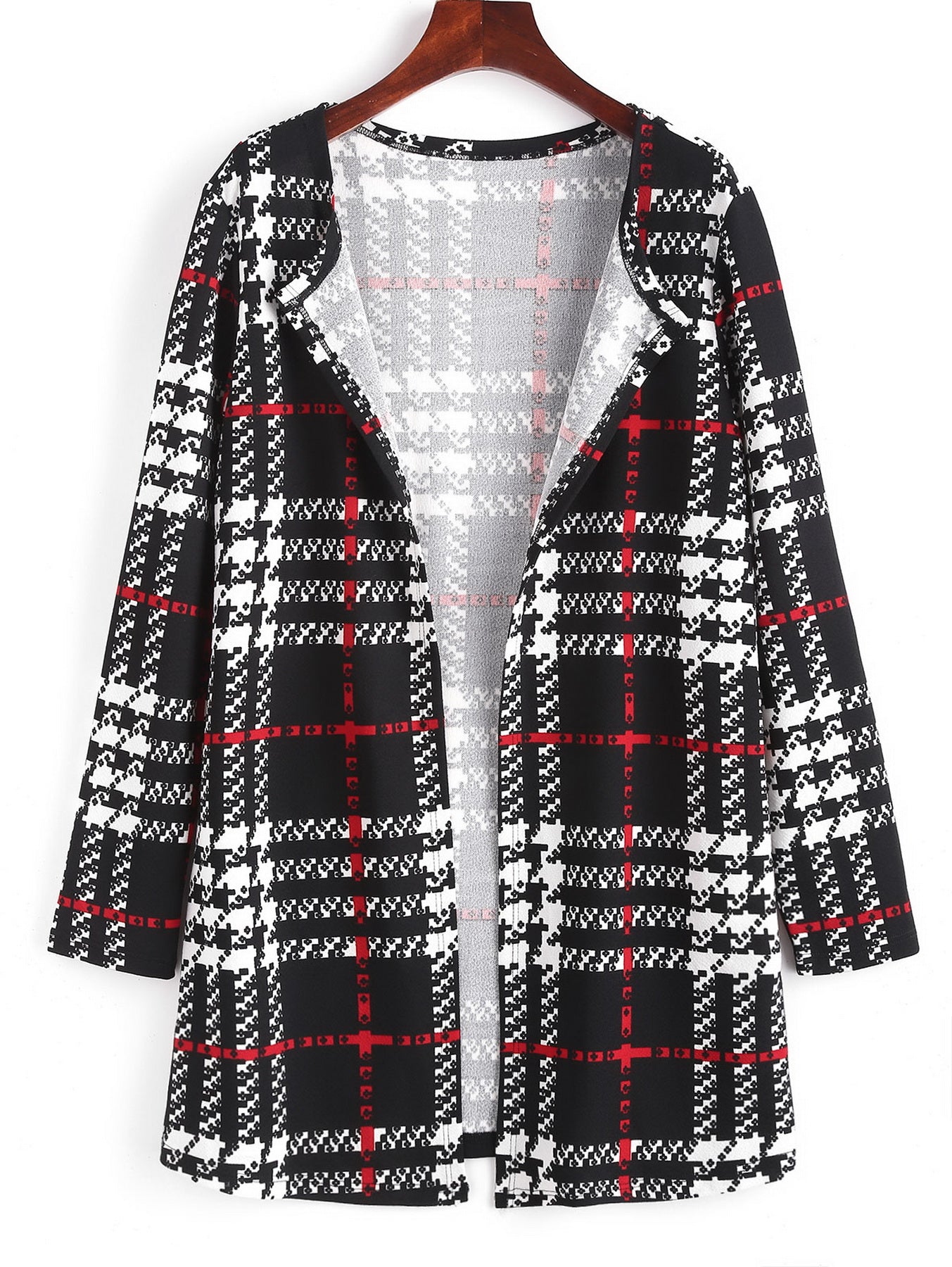 Ethnic Tribal Print Jacket Crew Neck Long Sleeve Loose Outerwear
