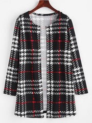 Ethnic Tribal Print Jacket Crew Neck Long Sleeve Loose Outerwear