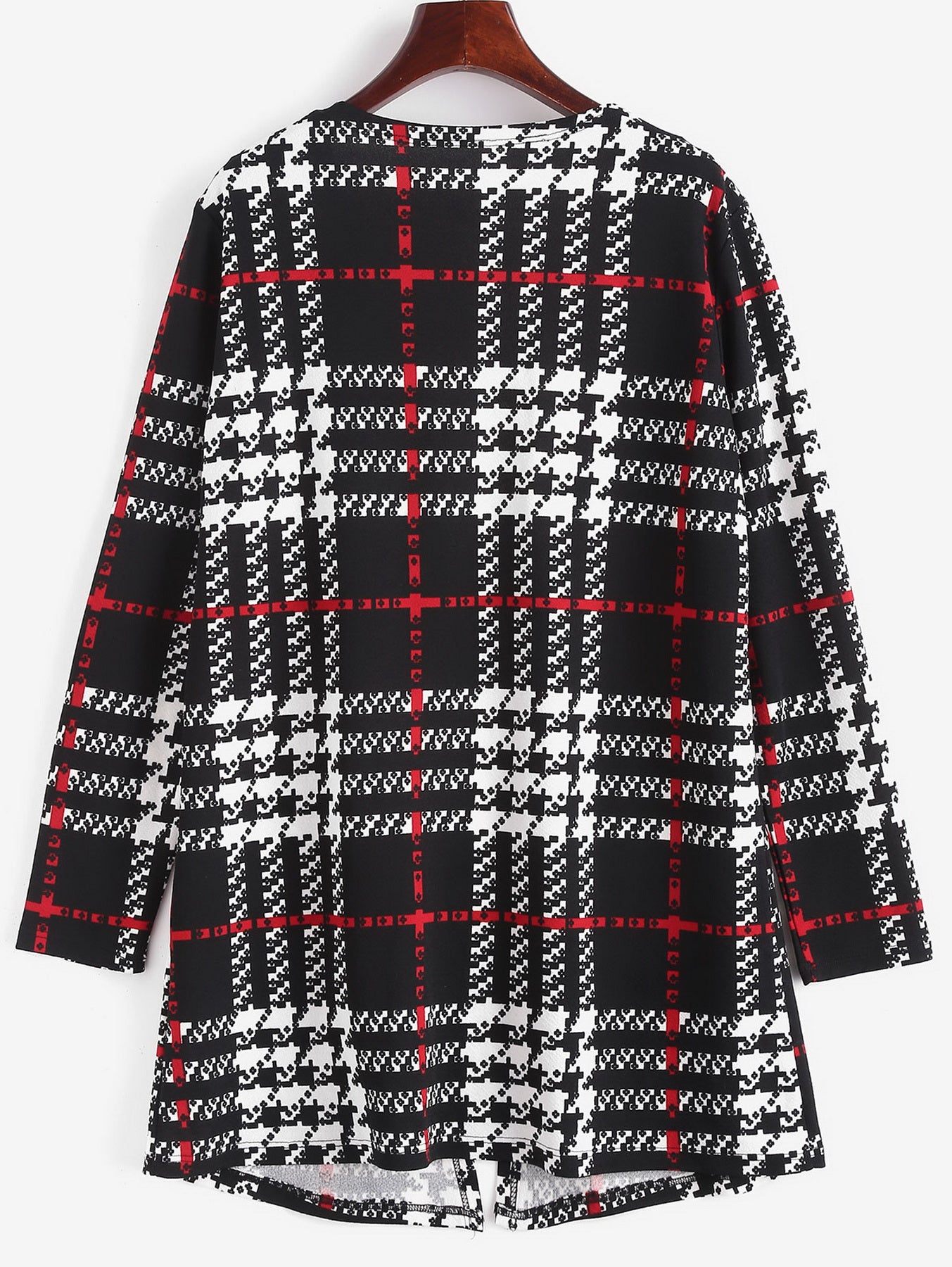 Ethnic Tribal Print Jacket Crew Neck Long Sleeve Loose Outerwear