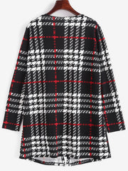Ethnic Tribal Print Jacket Crew Neck Long Sleeve Loose Outerwear
