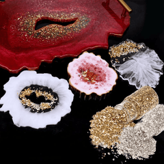 Metal Gravel Filler DIY Table Decoration Coaster Set