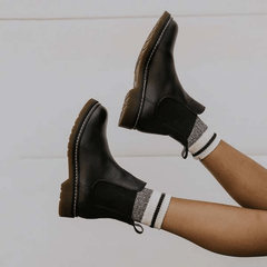 Women's Chelsea Ankle Boots Round Toe Slip On Shoes