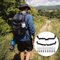 2pcs Backpack Chest Strap w/12 Zipper for Hiking Climbing