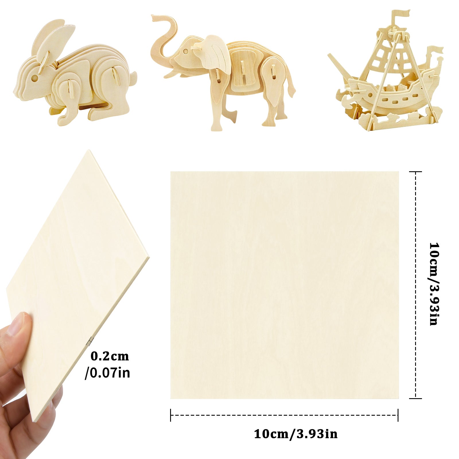 20Pcs Balsa Wood Sheets Plywood Thin Craft Wood Board Unfinished Wood