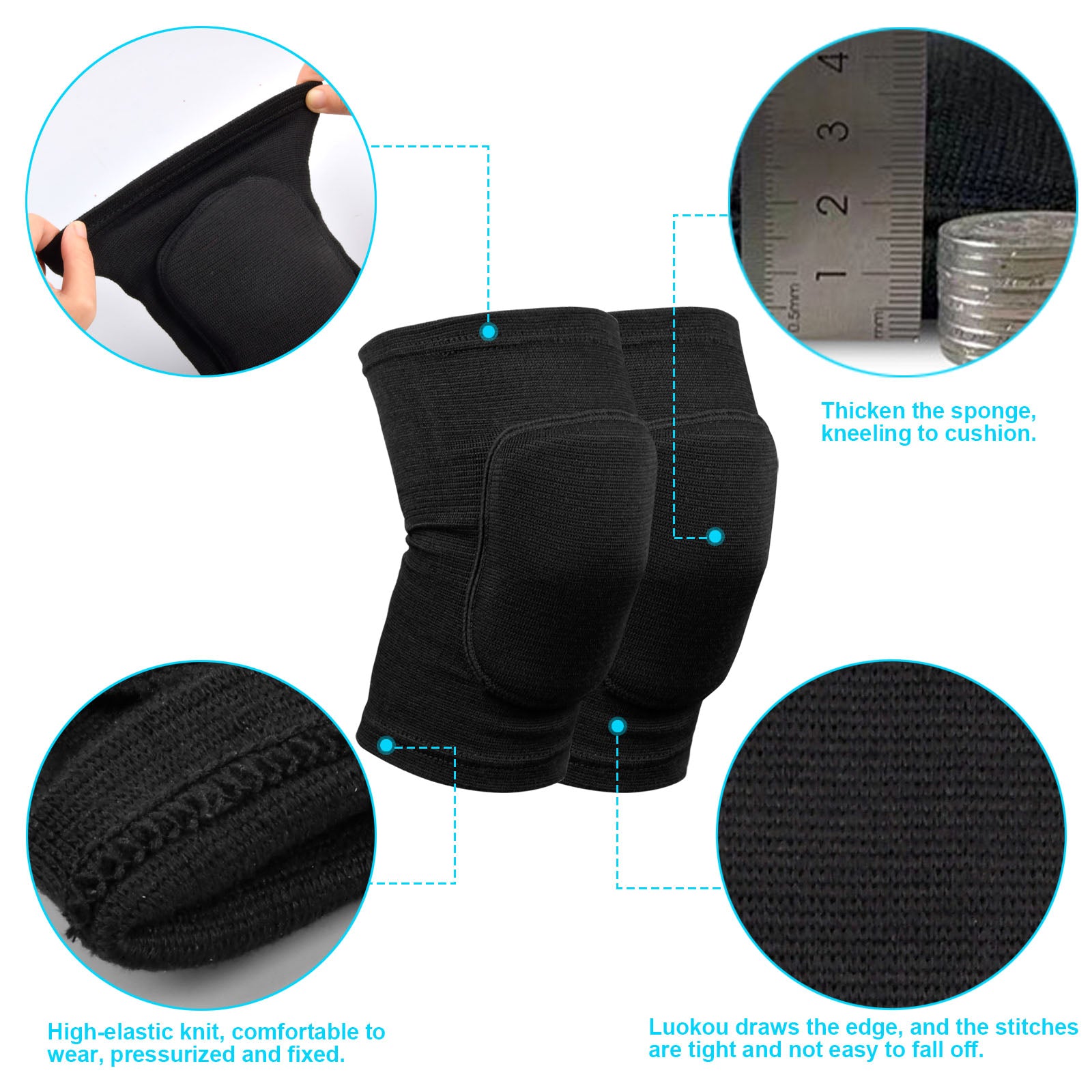 Protective Knee Pads Non Slip Anti Collision Sleeve Brace for Sports