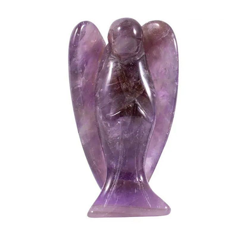 3 Natural Healing Crystal Angel Hand Carved Figurine Skull Gift