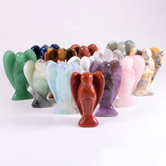3 Natural Healing Crystal Angel Hand Carved Figurine Skull Gift