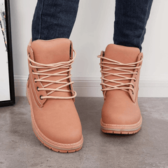 Women's Lace-up Ankle Boots Warm Combat Outdoor Shoes