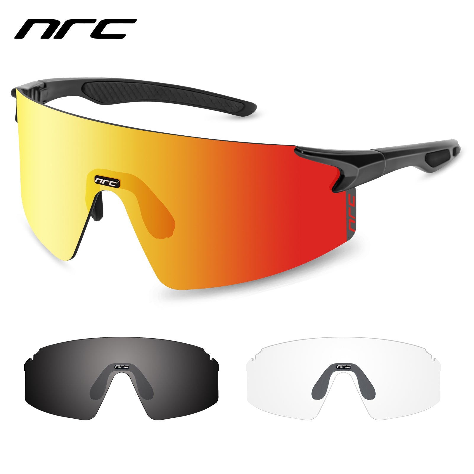 NRC 3lens Cycling Glasses Men Women Windproof Bike Sun Glasses