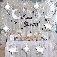 42Pcs Moon & Star Foil Balloons for Graduation Baby Shower Wedding