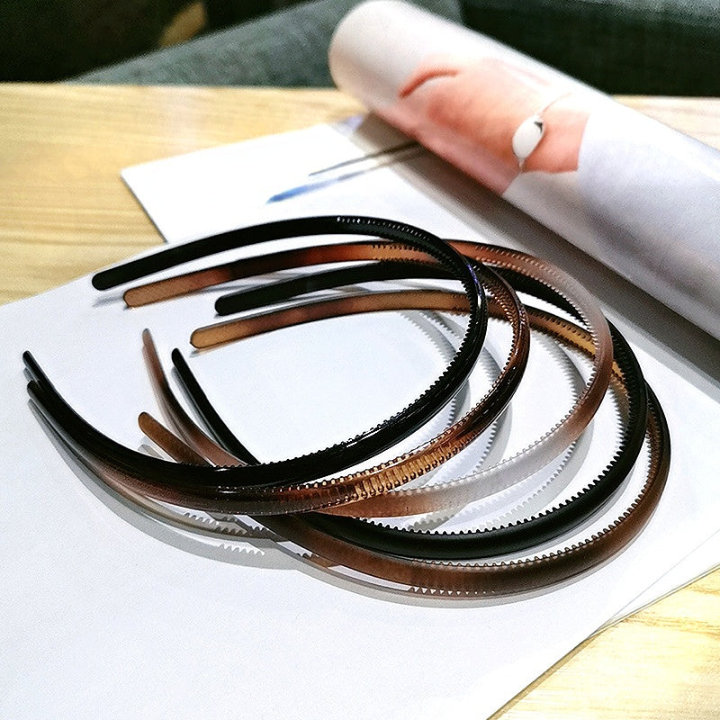 Vintage Thin Hairband With Teeth Non Slip Solid Headband