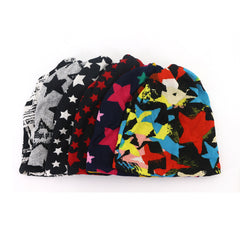 Men's Baggy Soft Slouchy Beanie Hat Stars Pattern Stretch Knitted Hat