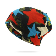 Men's Baggy Soft Slouchy Beanie Hat Stars Pattern Stretch Knitted Hat