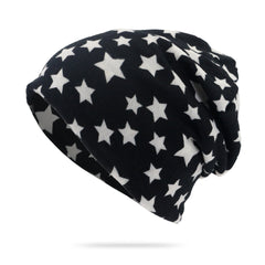Men's Baggy Soft Slouchy Beanie Hat Stars Pattern Stretch Knitted Hat