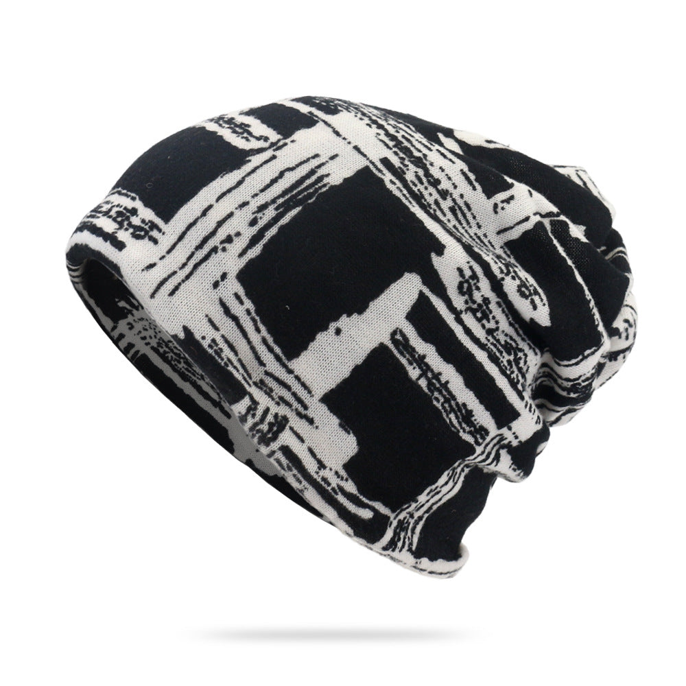 Men's Baggy Soft Slouchy Beanie Hat Stars Pattern Stretch Knitted Hat